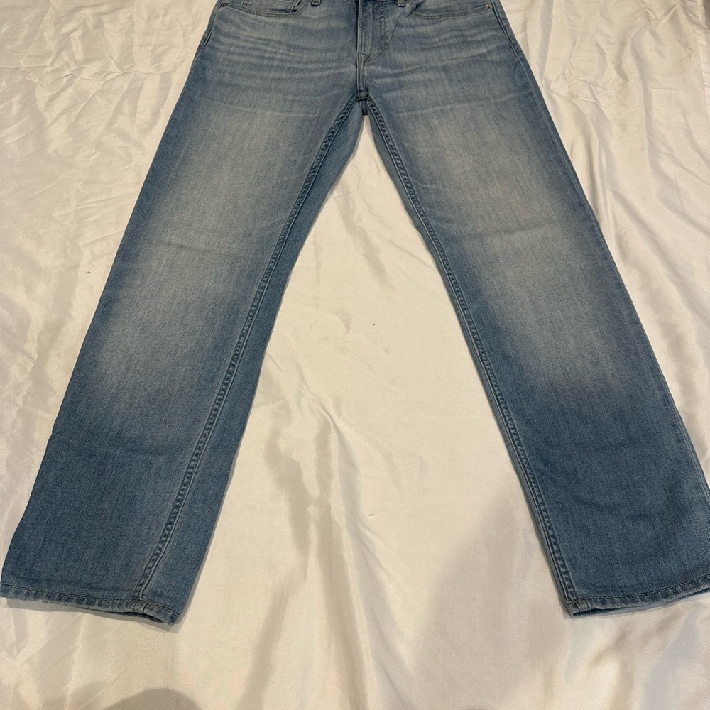 7 For All Mankind Men's Straight Jeans in Light Blue